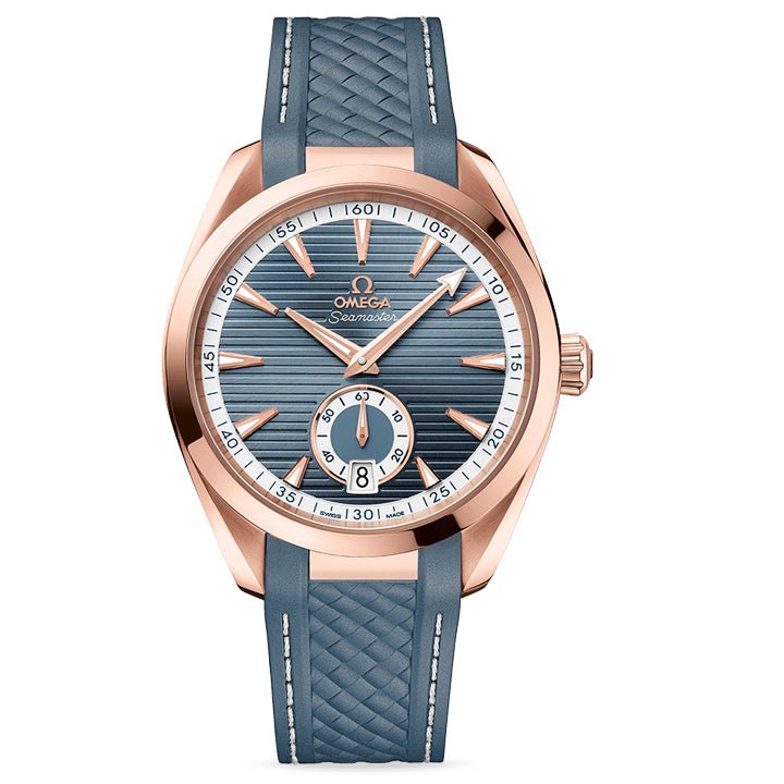 Omega Seamaster Aqua Terra 150M Small Seconds 41mm Sedna™ Gold on Rubber Strap