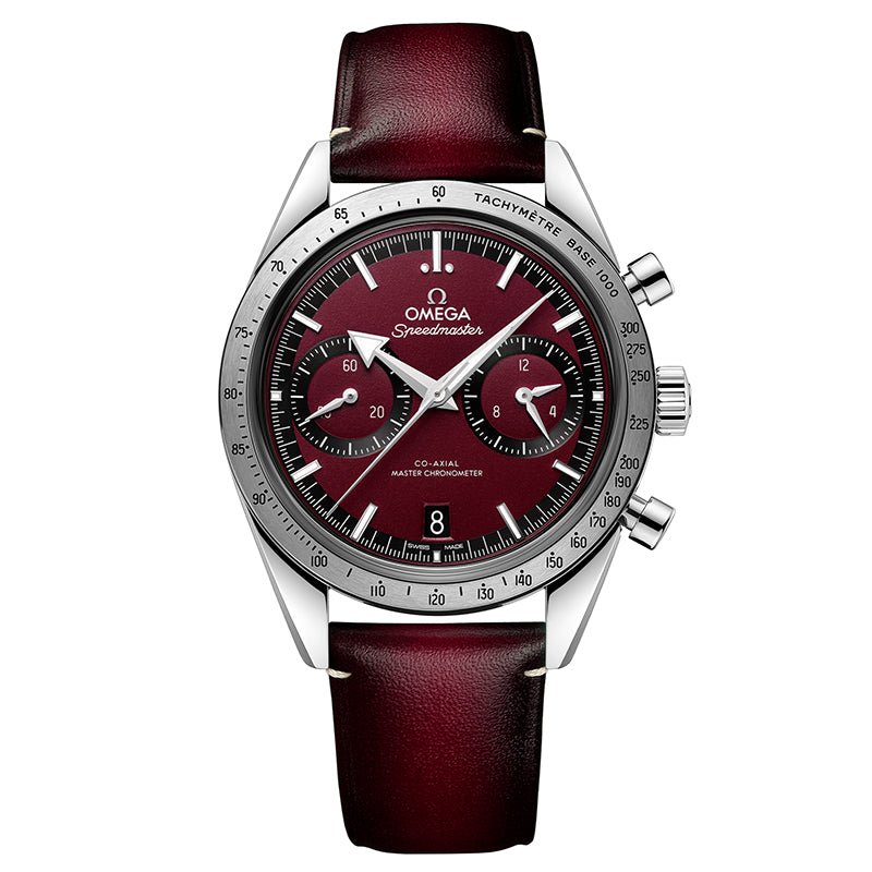 Omega Speedmaster '57 Co Axial Master Chronometer Chronograph 40.5mm Burgundy on Leather