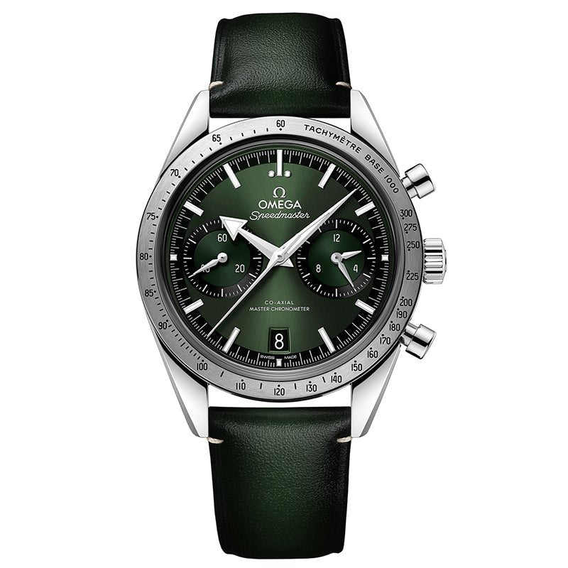 Omega Speedmaster '57 Co Axial Master Chronometer Chronograph 40.5mm Green on Leather