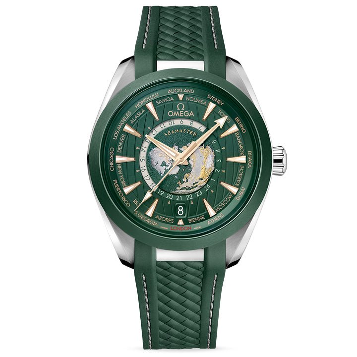 Omega Seamaster Aqua Terra 150M GMT World Timer 43mm Green