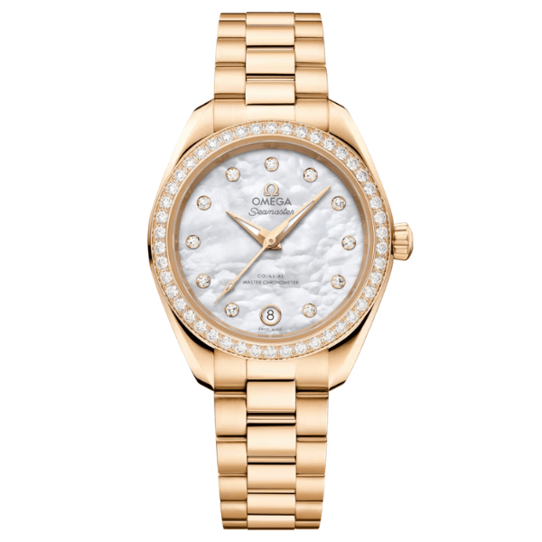 Omega Seamaster Aqua Terra 30mm White Dial Moonshine Gold