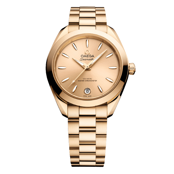 Omega Seamaster Aqua Terra 30mm Yellow Dial Moonshine Gold