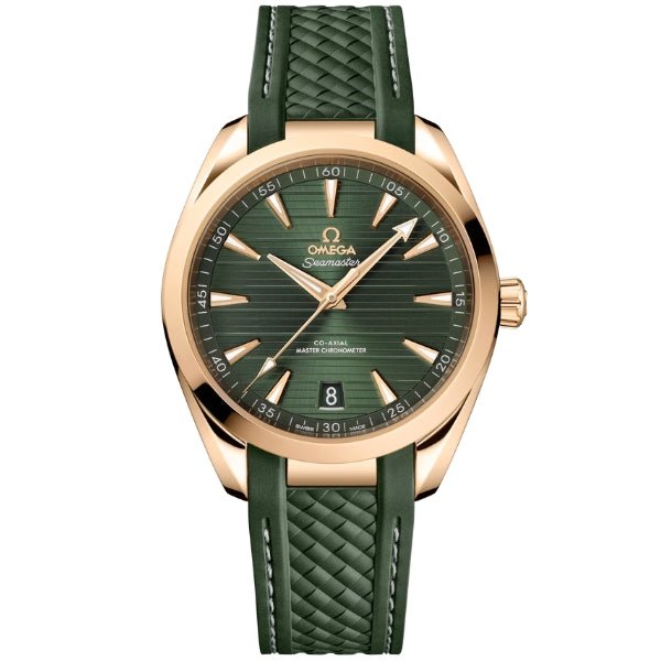 Omega Seamaster Aqua Terra 150M Moonshine Gold on Rubber Strap