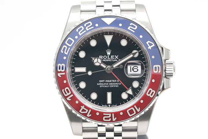 Rolex 勞力士 GMT MasterII 格林威治第二地時間顯示 鋼製紅藍雙色陶瓷外圈五珠鍊帶 2021.11盒單齊全 40mm